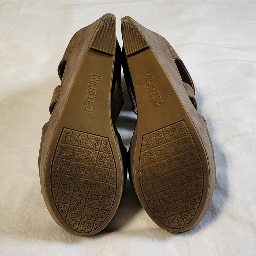 Unlisted by Kenneth Cole Day Dream Tan Wedge Sandals, EUC, Size 8.5 - Picture 7 of 8